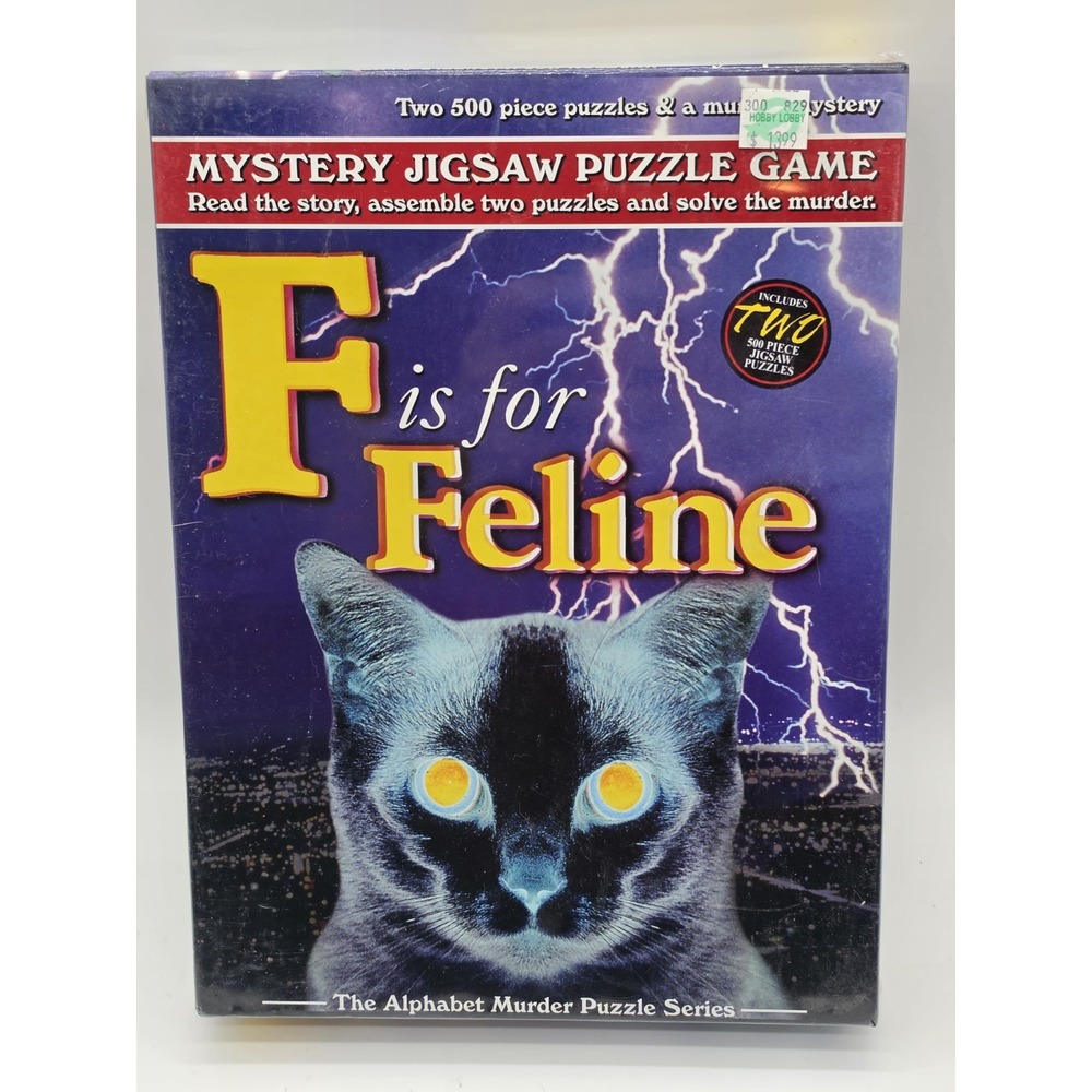 F Is For Feline - Alphabet Murder Series- Mystery Jigsaw Puzzle Game- 500 Pc X 2